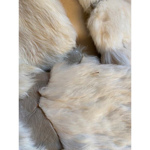 Rabbit Fur Coat Leather Trim - Picture 8 of 10